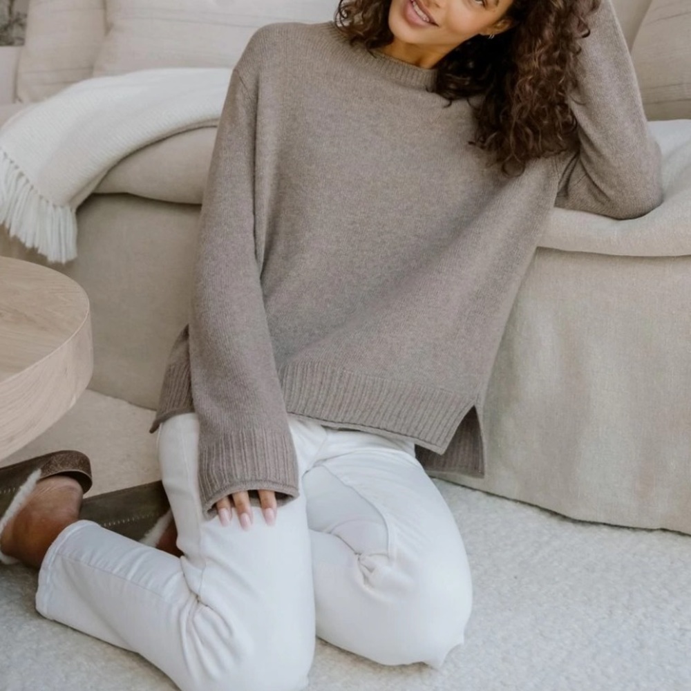 Jenni Kayne Everyday Sweater Taupe SZ Small